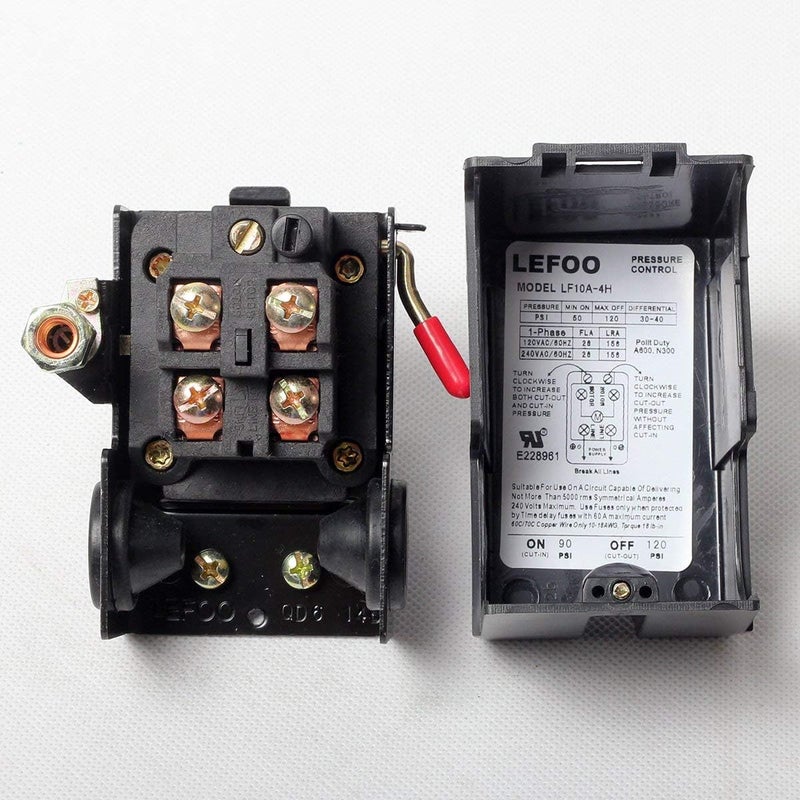 Secbolt Pressure Switch Manifold Regulator Gauges Air Compressor Pressure Switch Control Valve 90-120PSI (American Pattern) - Image 2